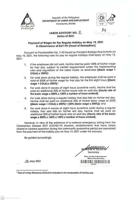 dole holiday 2024|2024 Holiday Pay Rules (Labor Advisory No. 27, Series of 2023).